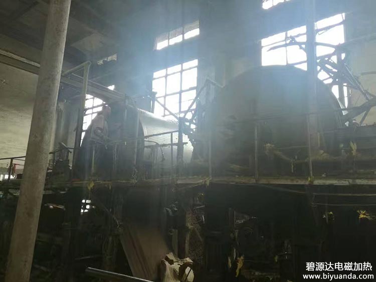 成都邛崃市1575造纸滚筒烘缸电磁加热节能改造3